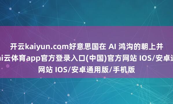 开云kaiyun.com好意思国在 AI 鸿沟的朝上并非“定局”-kai云体育app官方登录入口(中国)官方网站 IOS/安卓通用版/手机版