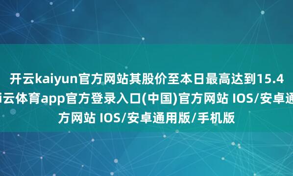 开云kaiyun官方网站其股价至本日最高达到15.46港元/股-kai云体育app官方登录入口(中国)官方网站 IOS/安卓通用版/手机版