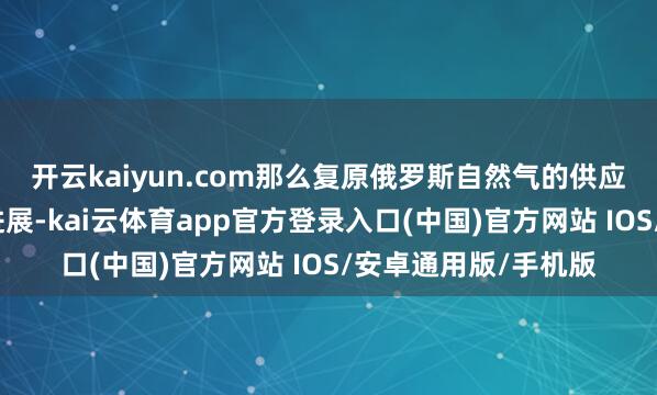 开云kaiyun.com那么复原俄罗斯自然气的供应将会是义正辞严的进展-kai云体育app官方登录入口(中国)官方网站 IOS/安卓通用版/手机版