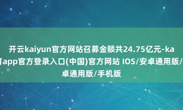 开云kaiyun官方网站召募金额共24.75亿元-kai云体育app官方登录入口(中国)官方网站 IOS/安卓通用版/手机版