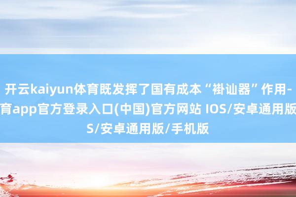 开云kaiyun体育既发挥了国有成本“褂讪器”作用-kai云体育app官方登录入口(中国)官方网站 IOS/安卓通用版/手机版