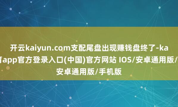 开云kaiyun.com支配尾盘出现赚钱盘终了-kai云体育app官方登录入口(中国)官方网站 IOS/安卓通用版/手机版